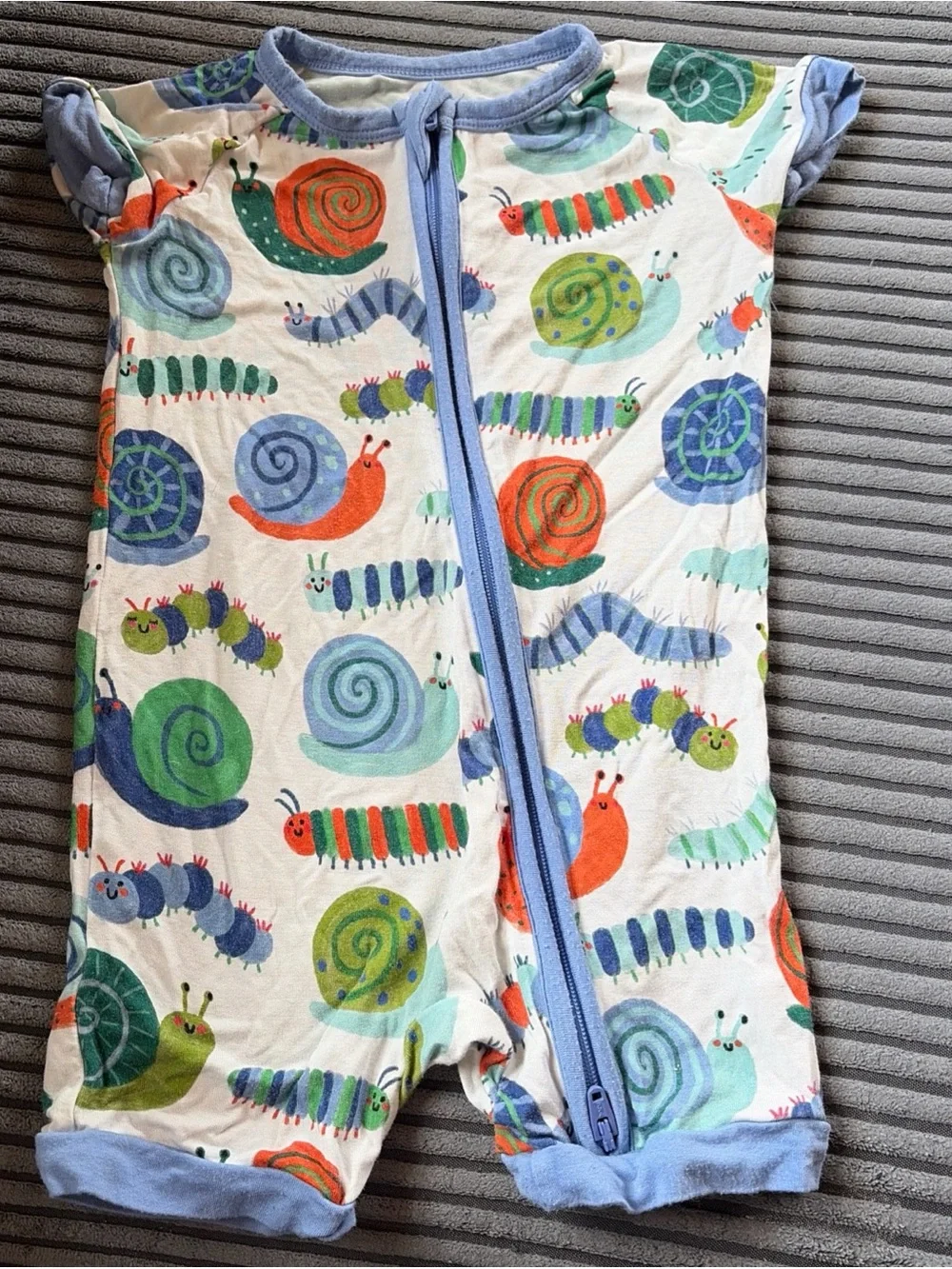 Little Sleepies Shorty Zippy Bundle Unisex Ocean Caterpillar Succulents 6-12 Mo